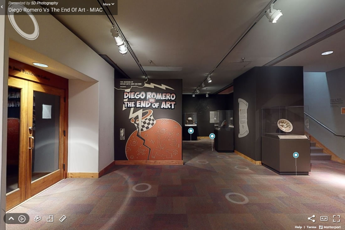 A photograph from a 3D model of the Diego Romero vs. the End of Art virtual tour